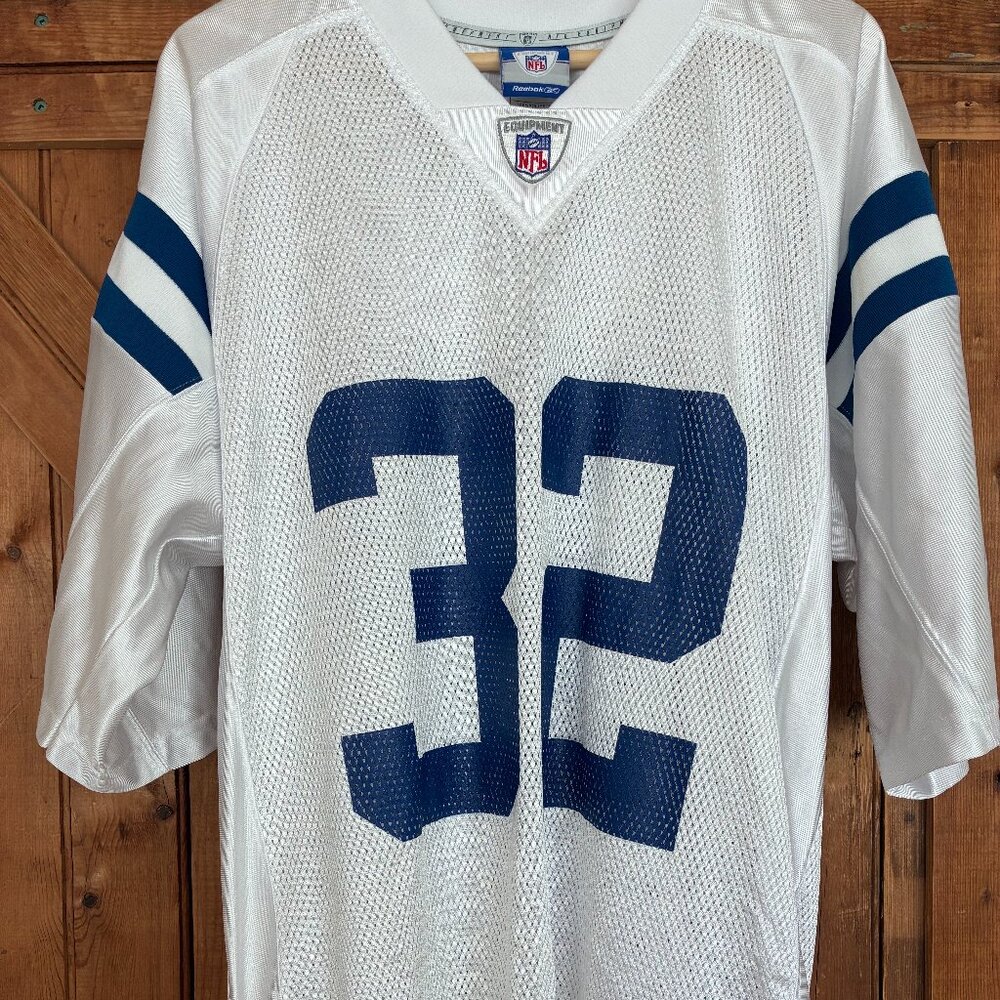 Reebok 2004 Edgerrin James Colts #32 Jersey L White NFL On Field Vintage